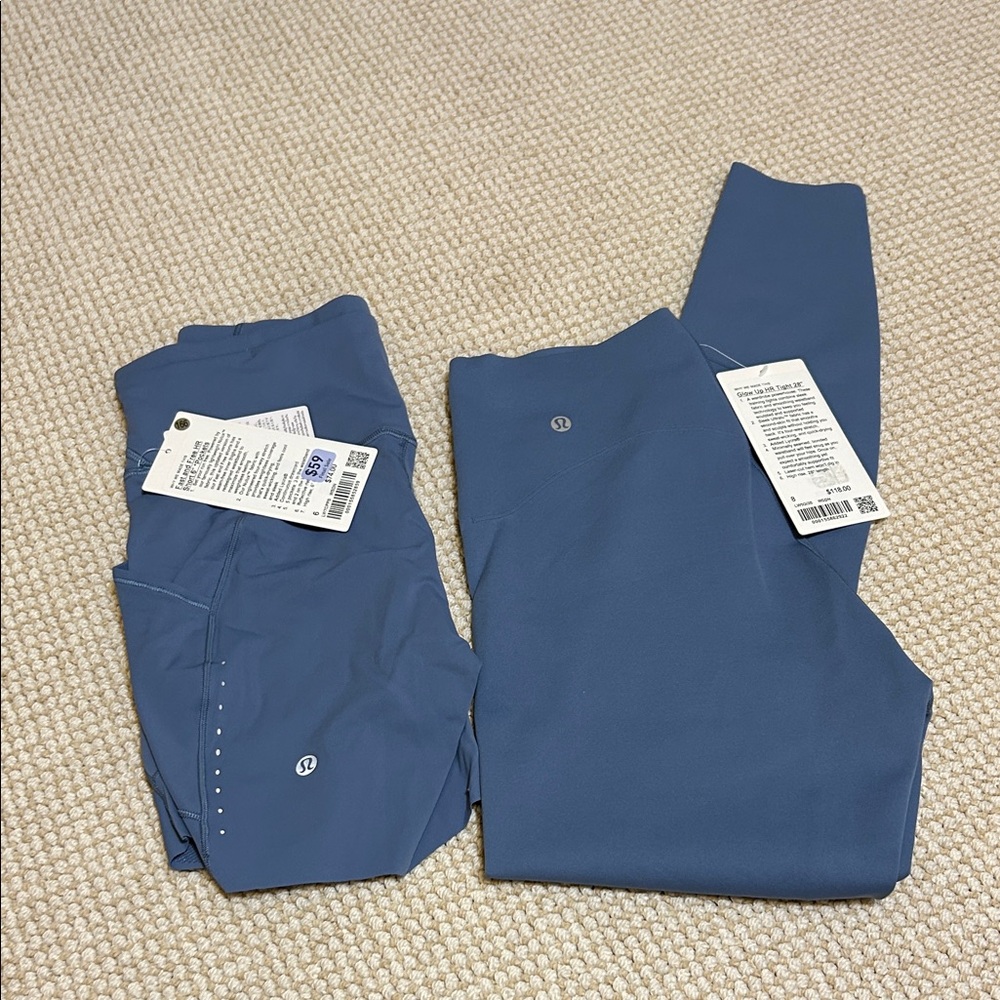 Lululemon Blue Leggings & Short Set 6/8 NWT